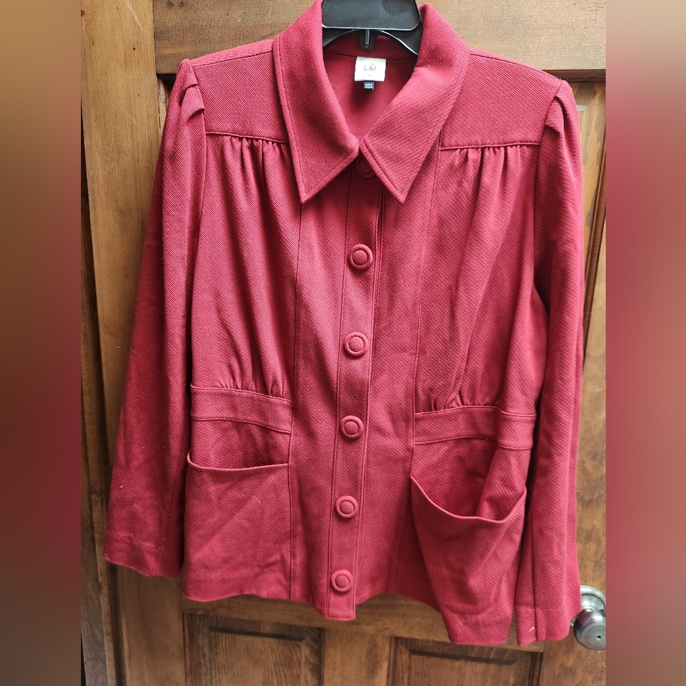 Cabi Spencer Jacket Size XL Women's Red Jacket (Ponte Knit)